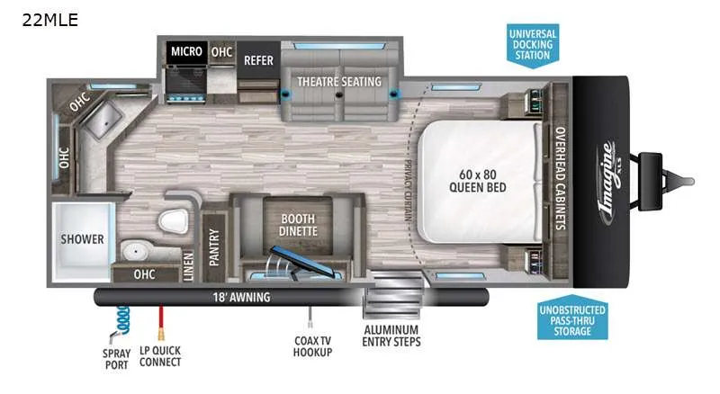 2021 Grand Design Imagine XLS 22MLE - Floor plan