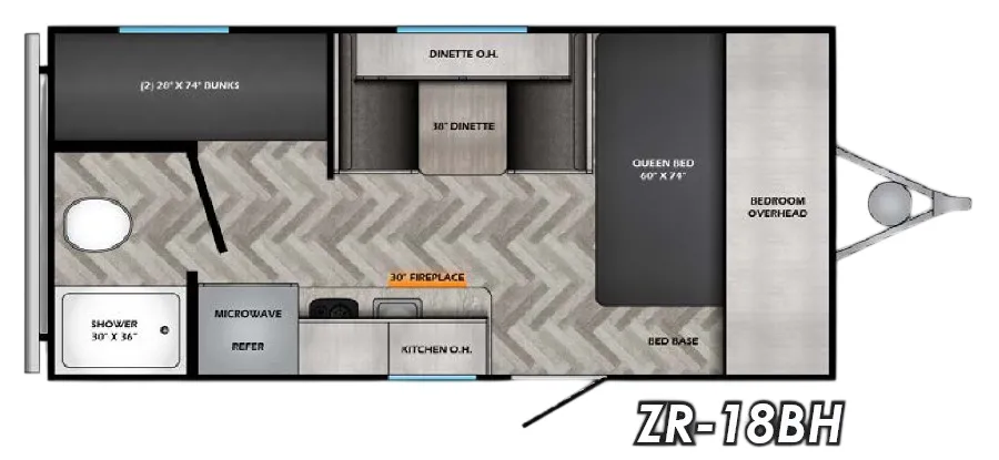 CrossRoads Zinger Lite 18BH floor plan