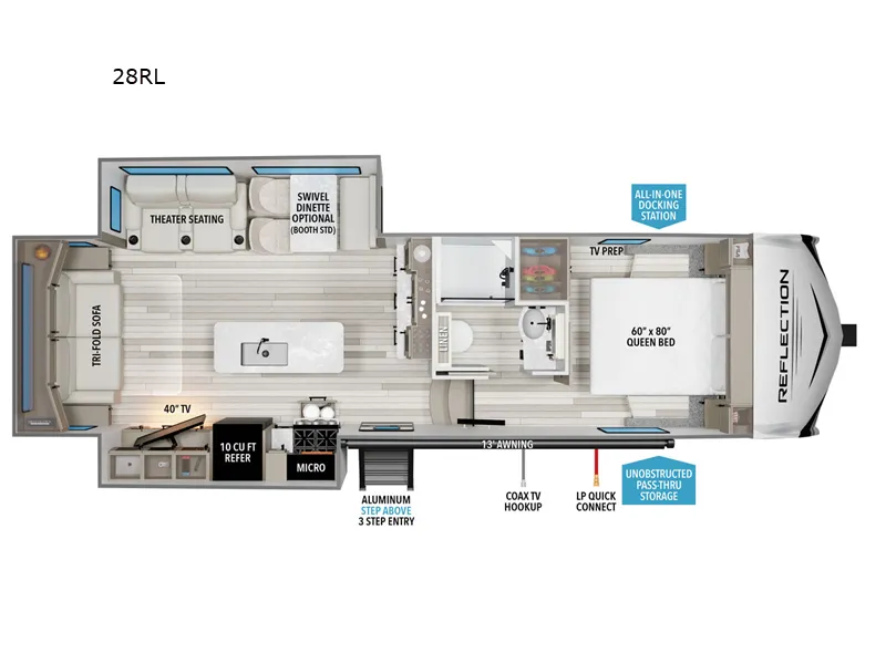 2026 Grand Design Reflection 100 Series 28RL floor plan