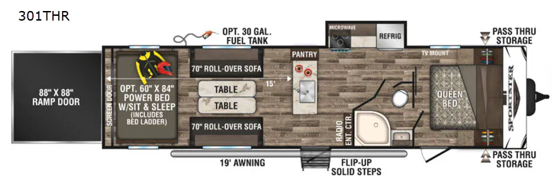 2019 K-Z Sportster 301THR — Floor plan