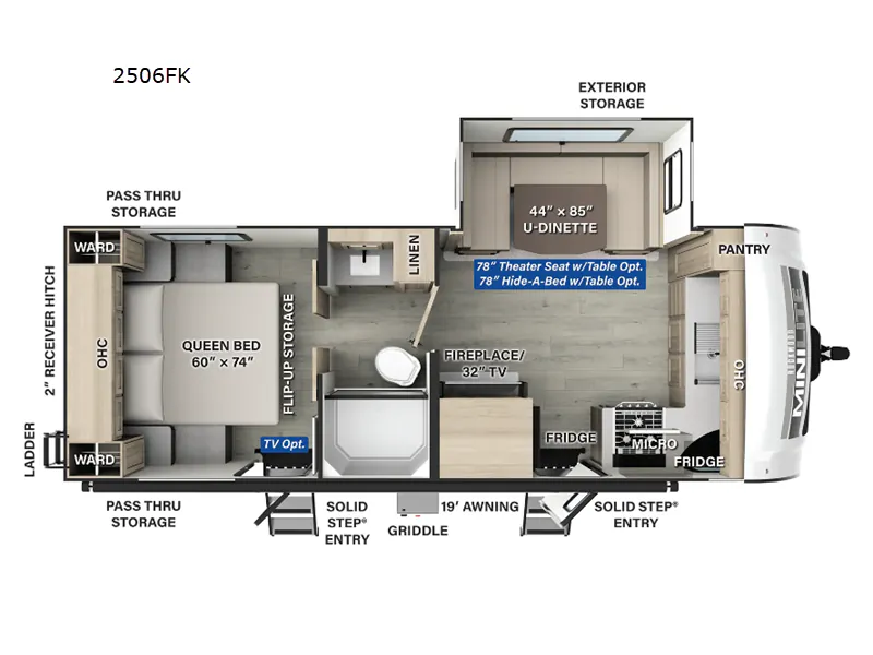 2025 Forest River Rockwood Mini Lite 2506FK floor plan