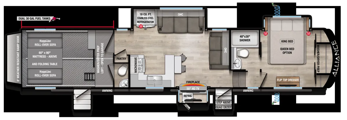 2026 Alliance RV Valor 40V13 - Floor plan