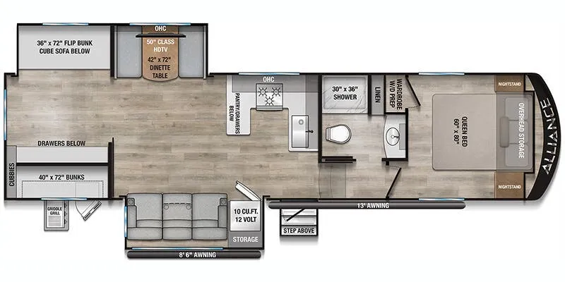 Alliance RV Avenue 30BH floor plan