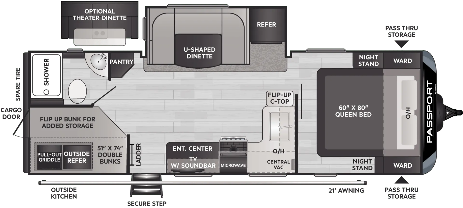 Keystone Passport Grand Touring 2401BH floor plan