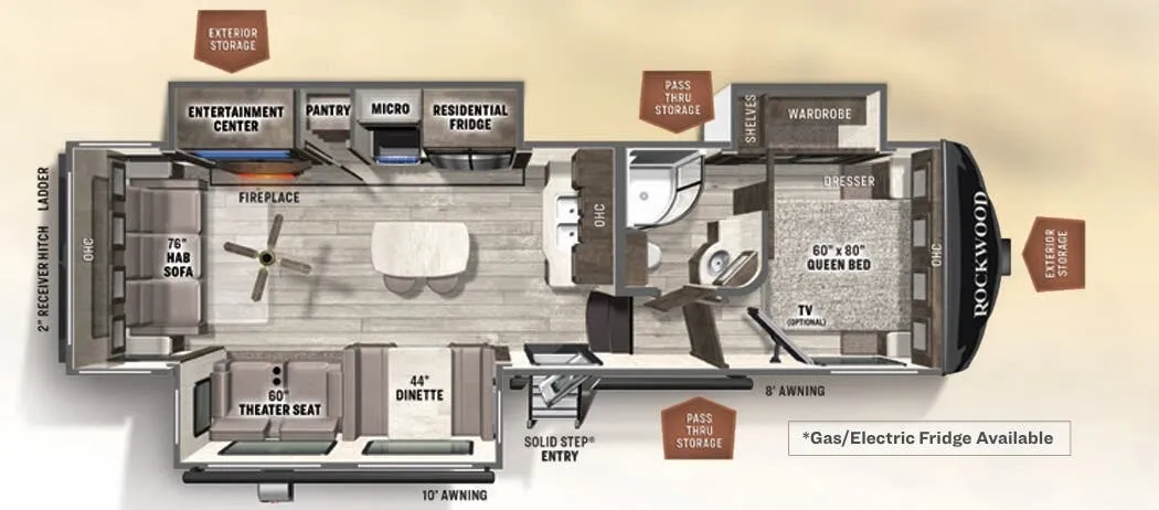 Forest River Rockwood Ultra Lite 2883WS floor plan