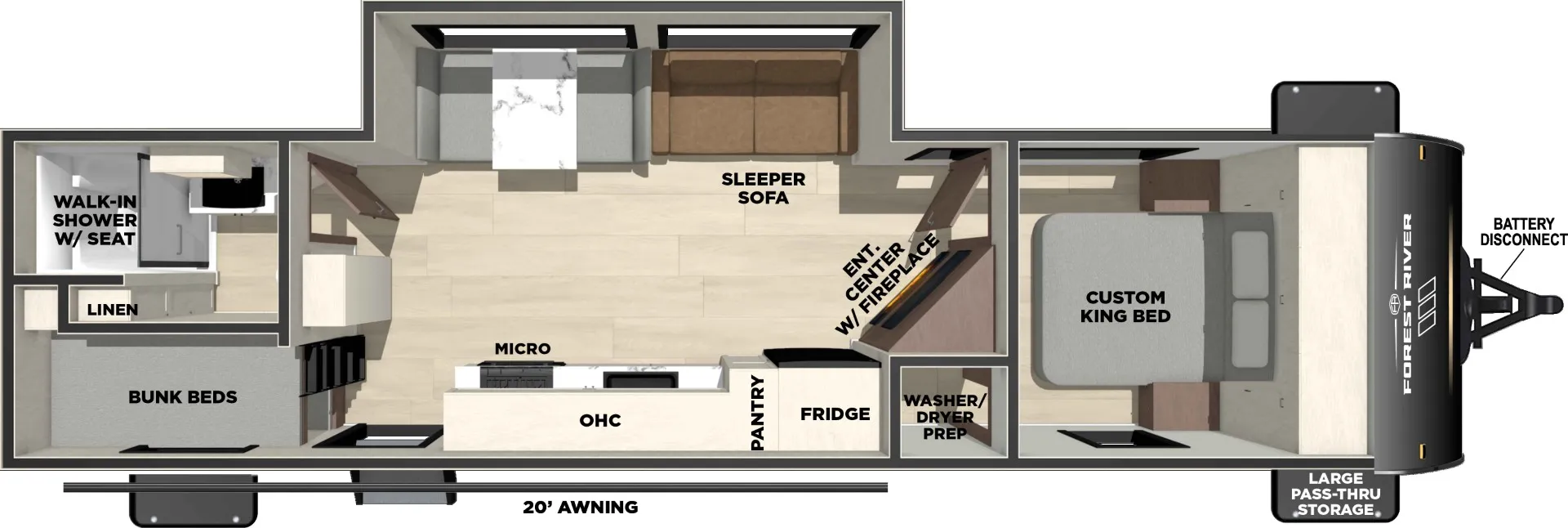 2026 Forest River Vibe 2600BH - Floor plan