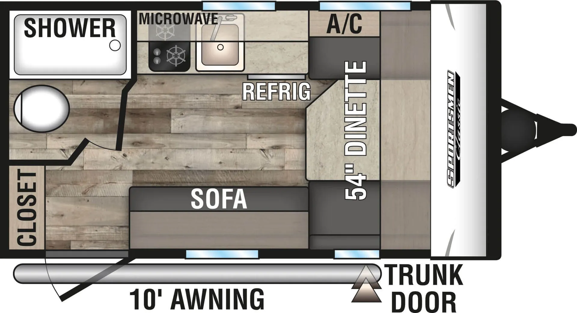 K-Z Sportsmen Classic 130RB floor plan