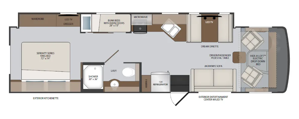2026 Holiday Rambler Admiral 34J - Floor plan