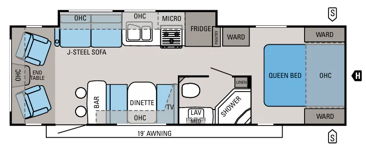 Jayco Jay Feather Select 28U floor plan