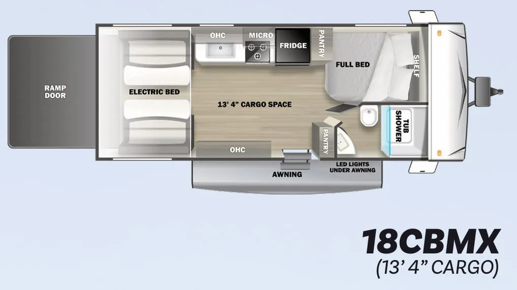 Forest River Shockwave 18CBMX floor plan