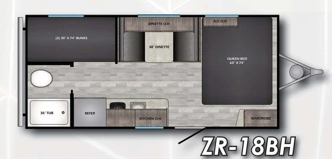 CrossRoads Zinger Lite 18BH floor plan