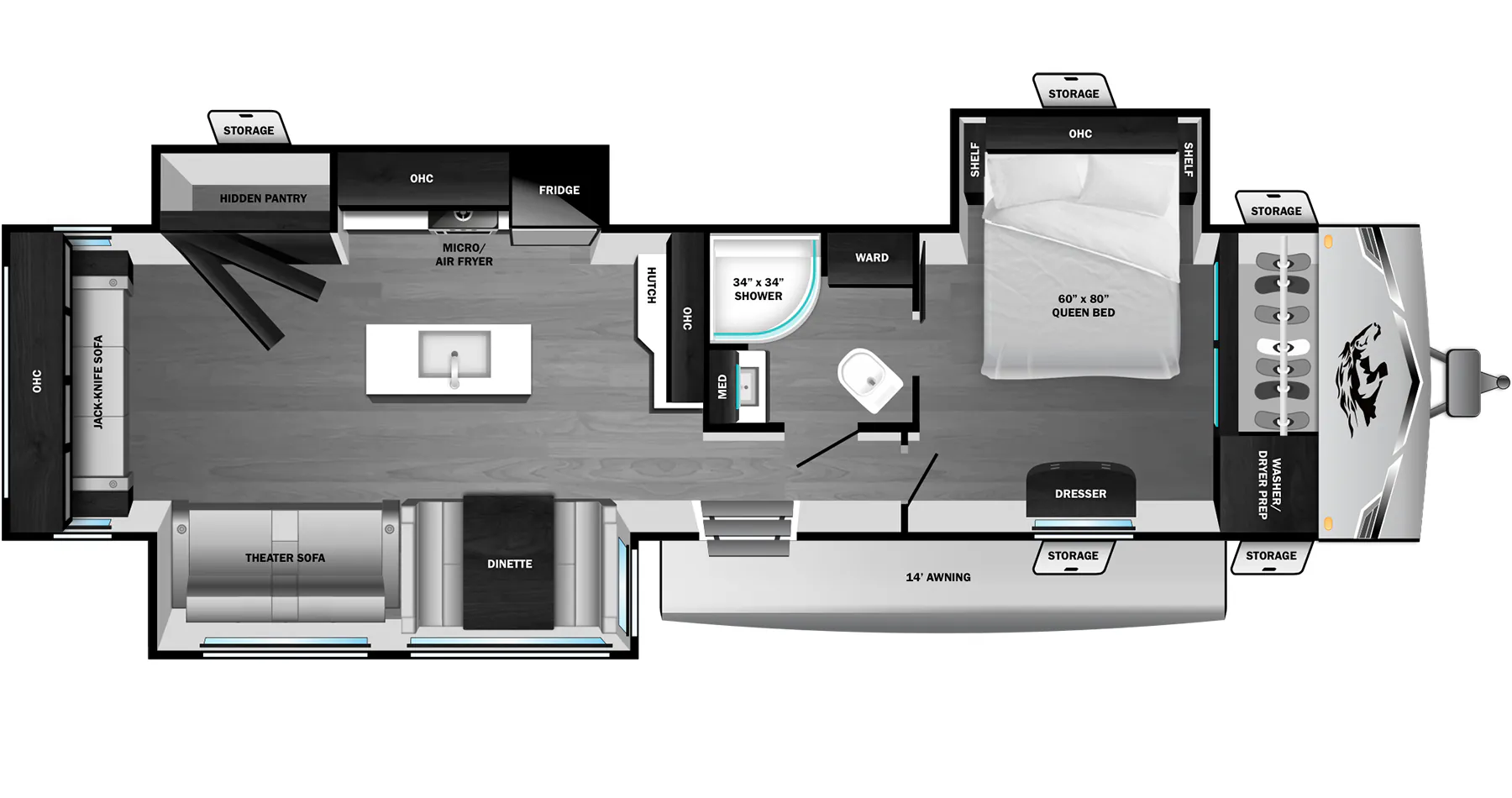 Highland Ridge Open Range Colt 33RLT floor plan