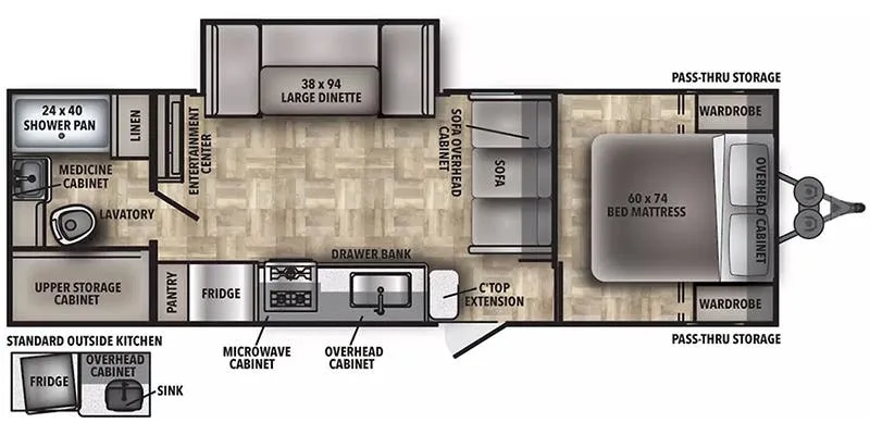 2023 Shasta RVs Shasta 25RB - Floor plan