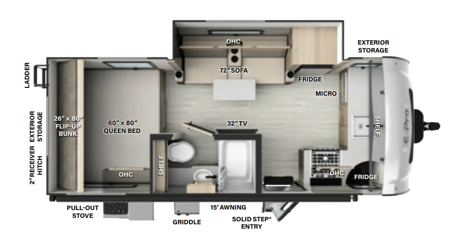 Forest River Flagstaff E-Pro E20FKS floor plan