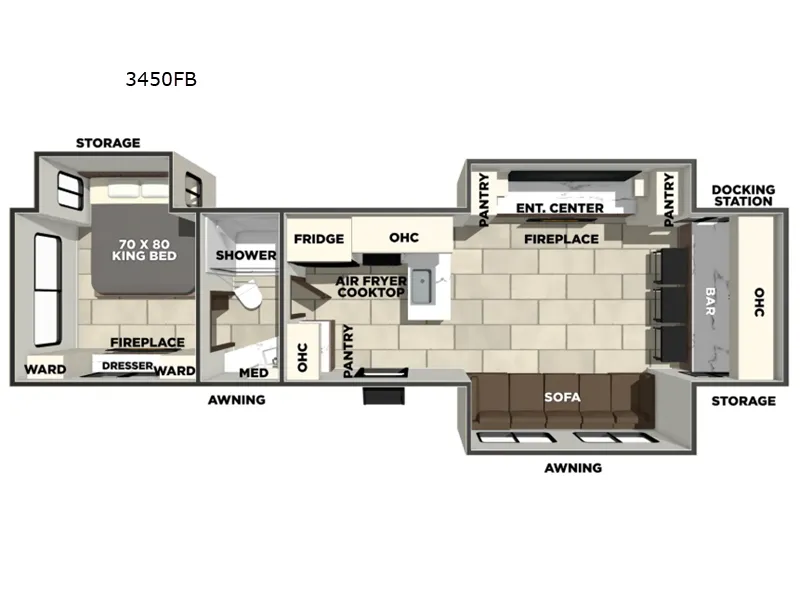 2026 Prime Time RV LaCrosse 3450FB - Floor plan