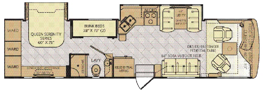 Fleetwood Pace Arrow 35E floor plan
