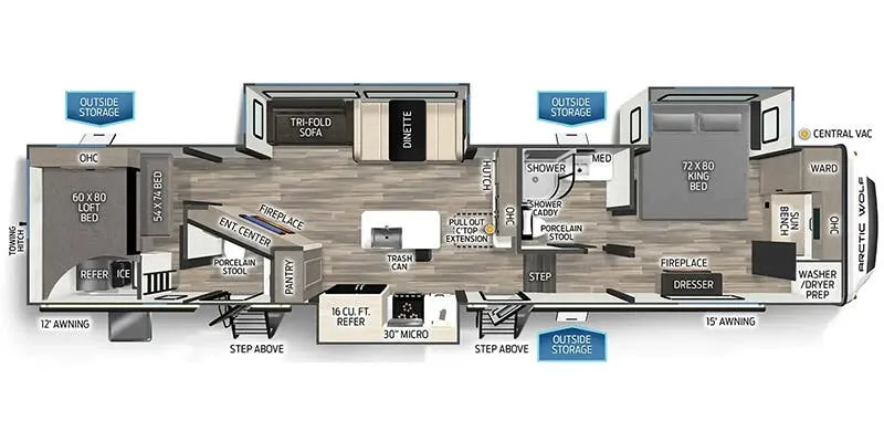 Forest River Cherokee Arctic Wolf Suite 3750 SUITE floor plan