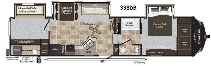 2014 Keystone Montana High Country 338DB - Floor plan