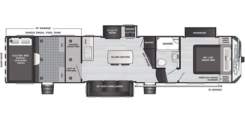 Keystone Carbon 348 floor plan