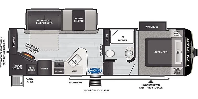2023 Keystone Cougar 25RES floor plan