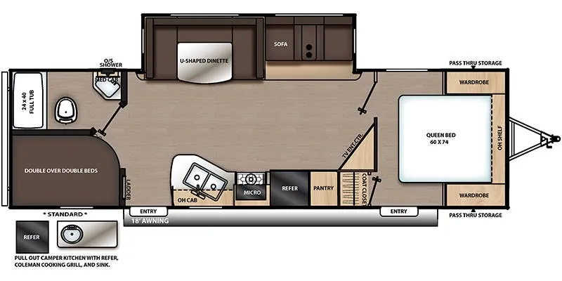 2021 Forest River Aurora 28BHS floor plan