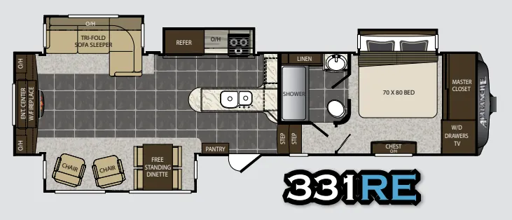 Keystone Avalanche 331RE floor plan
