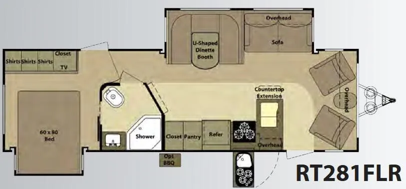Highland Ridge Open Range Roamer RT281FLR floor plan