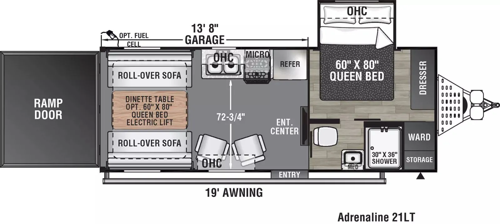 Coachmen Adrenaline 21LT floor plan