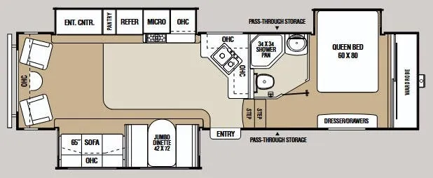 Coachmen Chaparral 322RL floor plan