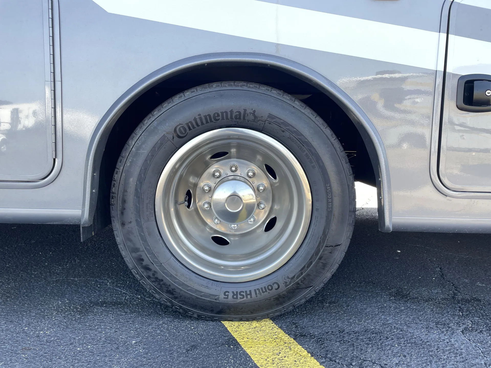 2027 Jayco Alante 29F — Visible exterior-installed wheel and tire on the motorhome