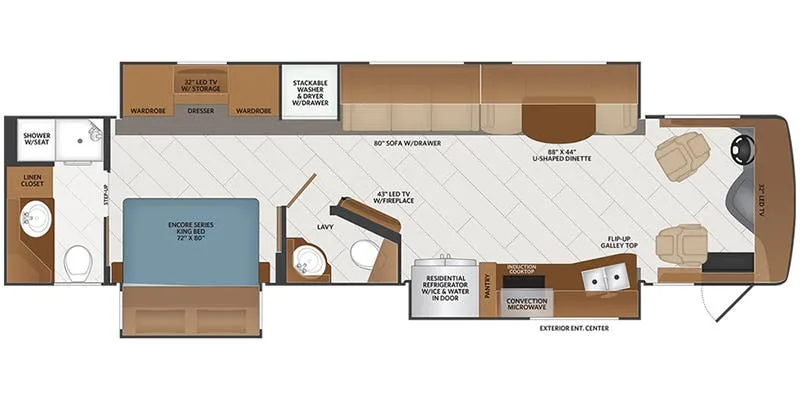 2018 Fleetwood Discovery 38K floor plan
