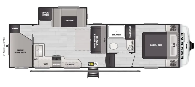 Keystone Cougar Sport 2700BH floor plan
