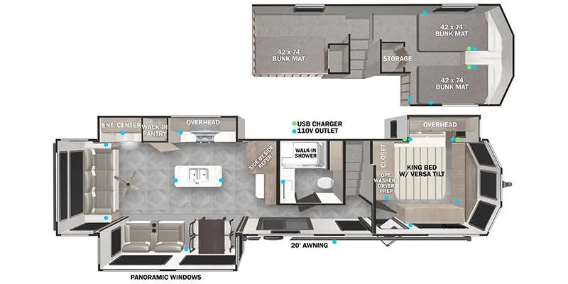 Forest River Wildwood Grand Lodge 42DL floor plan
