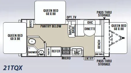 Coachmen Freedom Express LTZ 21TQX floor plan