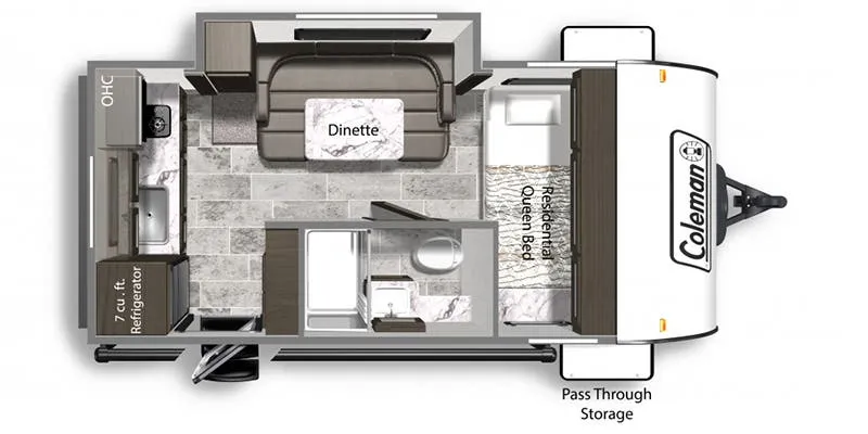 2021 Dutchmen Coleman Light LX 1605FB floor plan