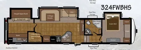 Keystone Sprinter Copper Canyon 324FWBHS floor plan