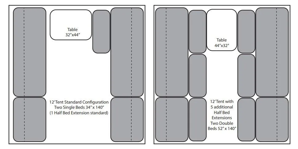 Jumping Jack Mid REGULAR 12' TENT floor plan