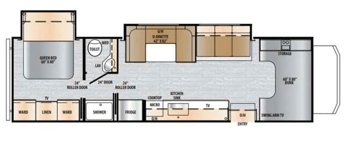 East to West Entrada 2900DS floor plan