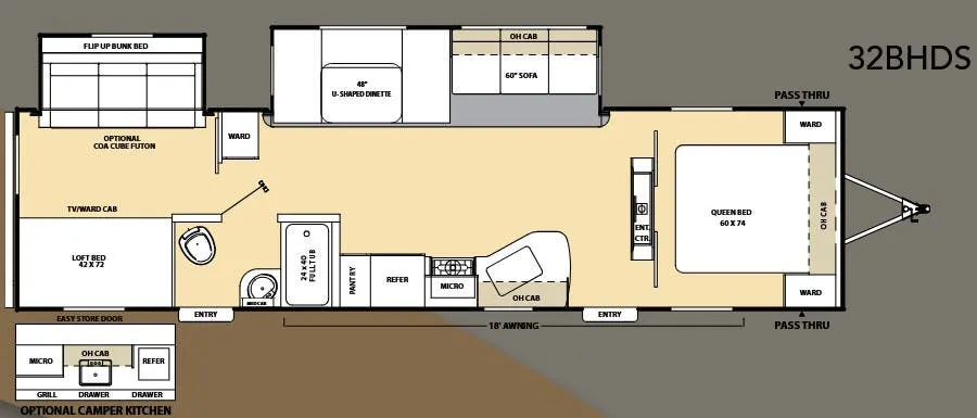 Coachmen Catalina 32 BHDS floor plan
