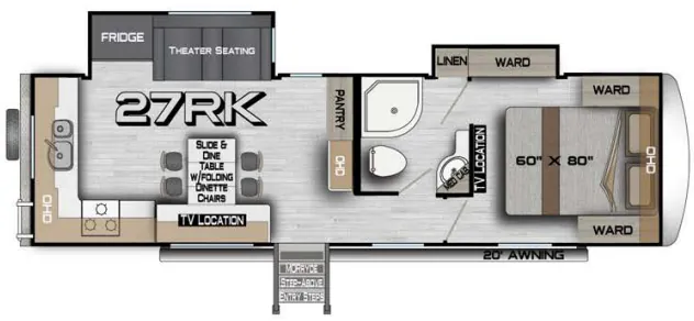 Northwood Arctic Fox Edge 27RK floor plan