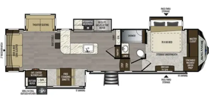 Keystone Alpine Avalanche Edition 338GK floor plan