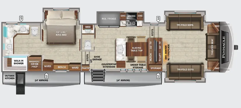 Jayco Pinnacle 38FLGS floor plan