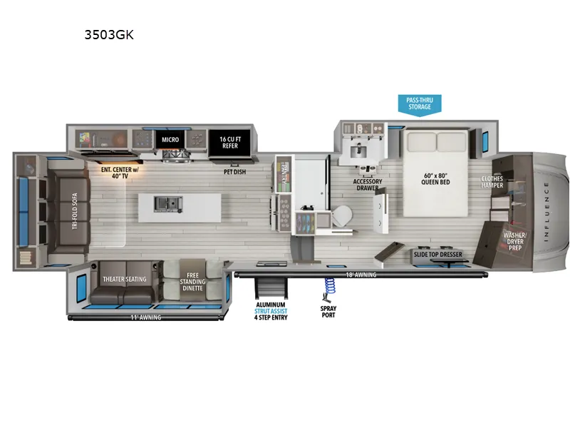 2026 Grand Design INFLUENCE 3503GK floor plan