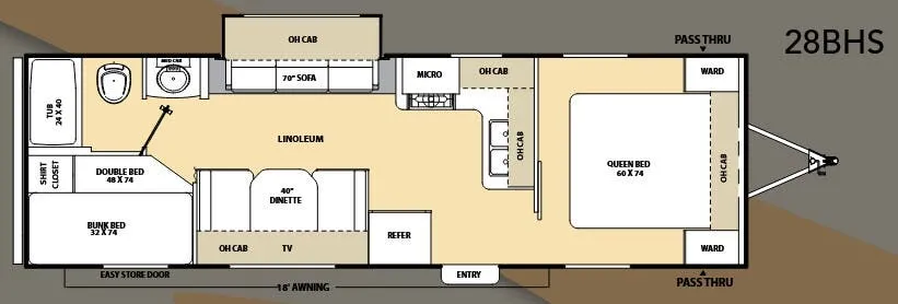 Coachmen Catalina 28 BHS floor plan