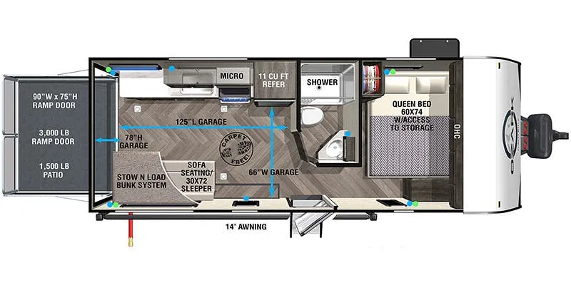 2022 Forest River Ozark 1900TH - Floor plan