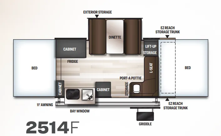 2021 Forest River Rockwood Freedom Series 2514F - Floor plan