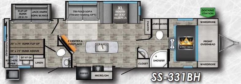2026 CrossRoads Sunset Trail 331BH - Floor plan