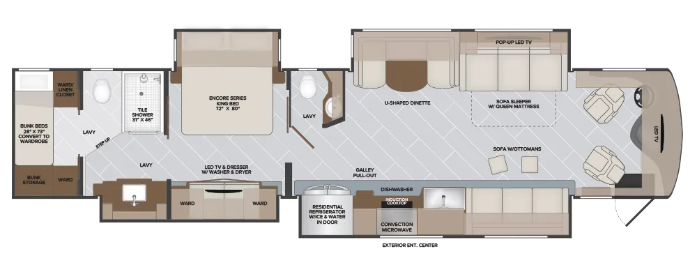 Holiday Rambler Armada 44B floor plan