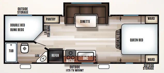 Forest River Cherokee Grey Wolf 23DBH floor plan