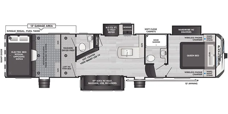 Keystone Raptor Carbon 358 floor plan